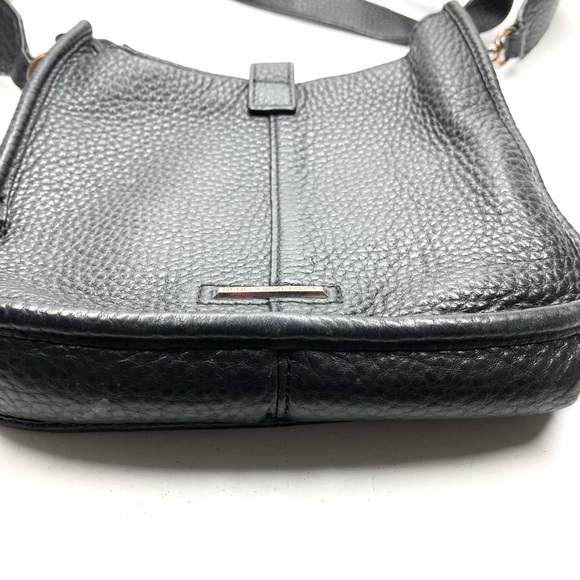 Rebecca Minkoff Pebbled Leather Mini Tote Bag 8x7" Black Minimalist - Picture 12 of 16
